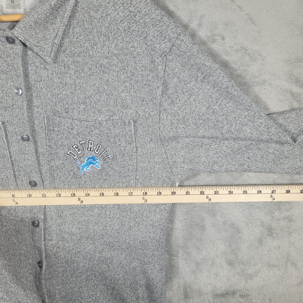 Detroit Lions Gameday Couture Shirt Small Gray Button Up Overshirt Long Sleeve - Picture 6 of 8